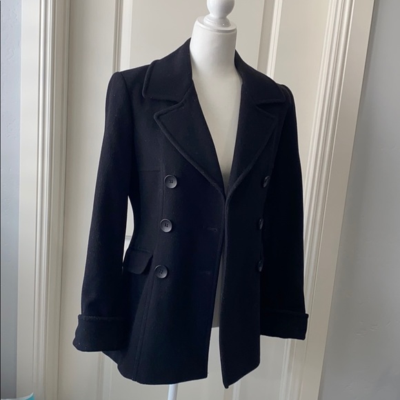 Moda international black wool pea coat - Picture 2 of 4